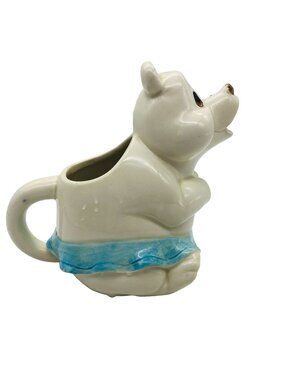 Vtg 80s Quon Quon Dancing Polar Bear Ceramic Creamer Pitcher Tutu Japan